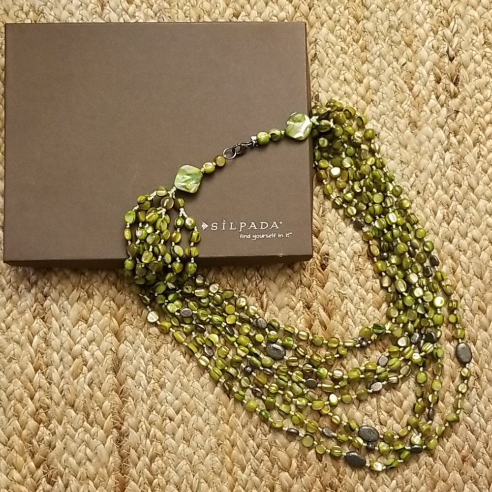 Silpada Mother of Pearl pyrite necklace